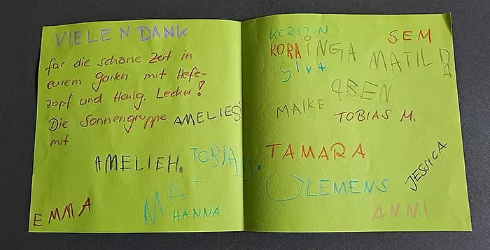 Dankeschön vom Waldkindergarten Dankeschön vom Waldkindergarten
